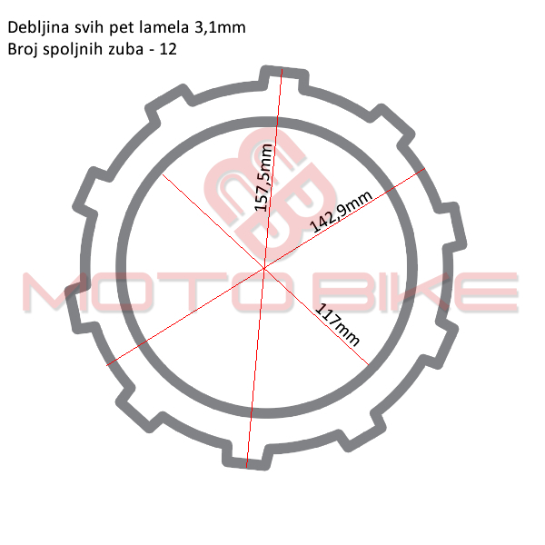 Lamele yamaha t-max 500 (01-11) rms