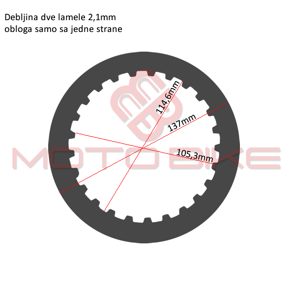 Lamele yamaha t-max 500 (01-11) rms