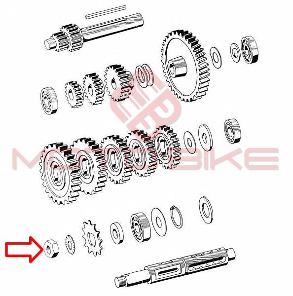 Matica prednjeg lancanika tomos apn m14x1 mm desni navoj