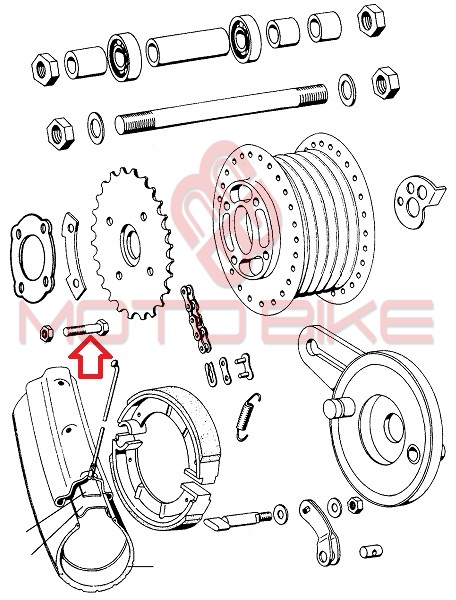 Sraf zadnjeg lancanika tomos a3 a35 a5 m7x25 mm