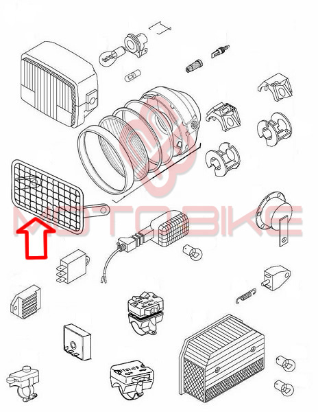 Mreza fara okrugla crna tomos  l120 mm