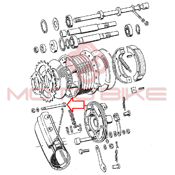 Sraf zadnjeg lancanika tomos t12 m7x50 mm