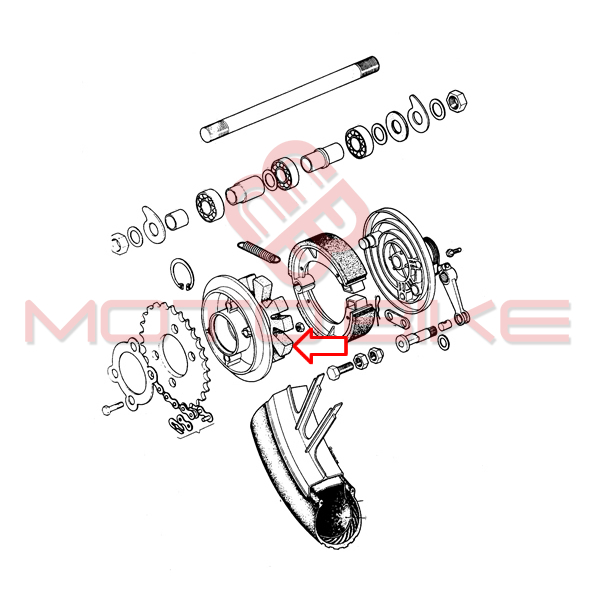 Caura zadnjih tomos vila bt50 metalna fi 11,8x18x174 mm