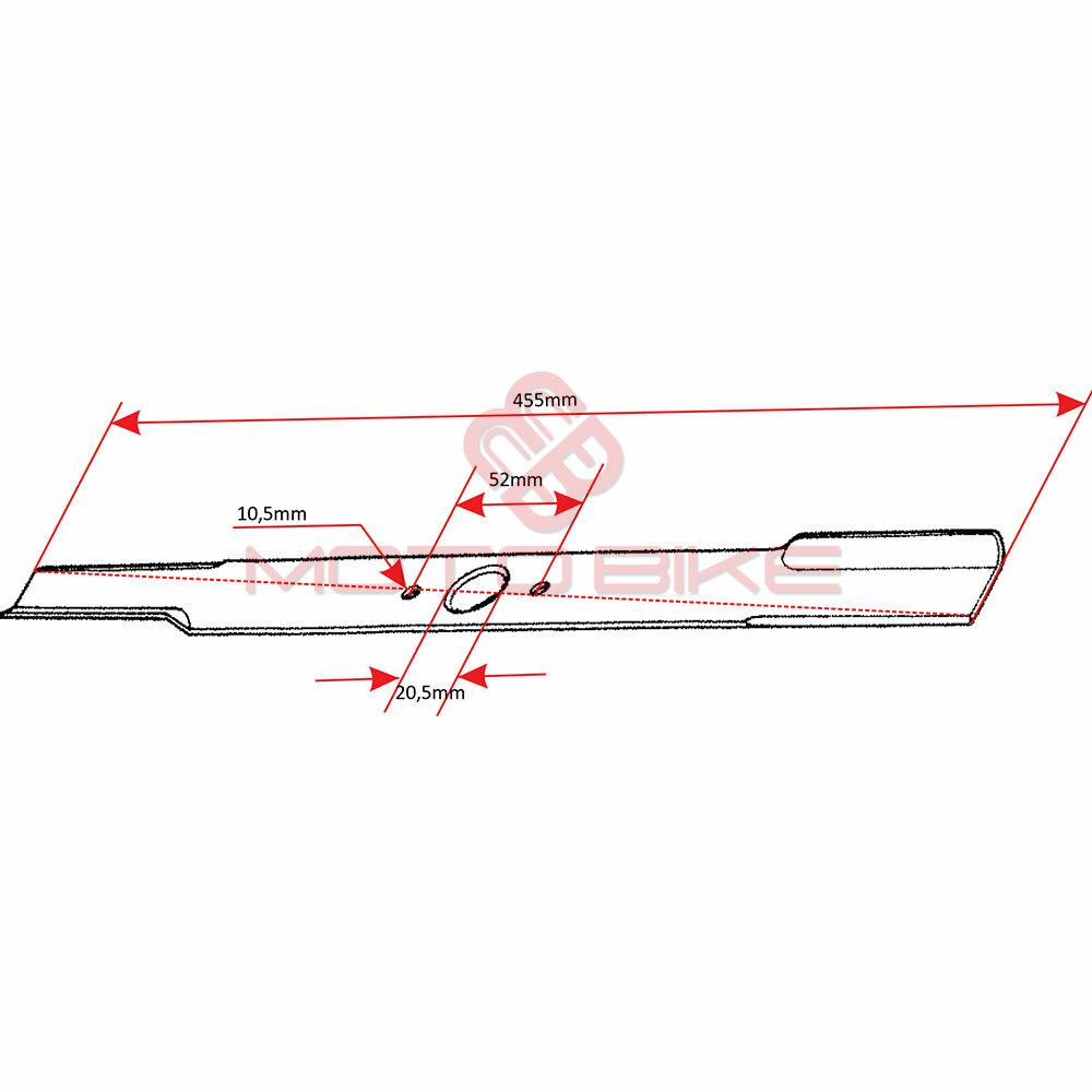 Noz kosacice l 455 mm fi 20,5 mm oleo mac ge47