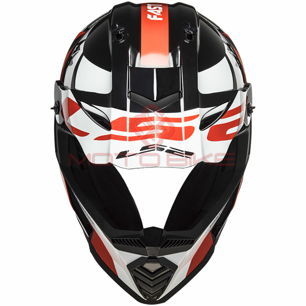 Kaciga ls2 cross mx437 fast evo strike crno crveno bela l