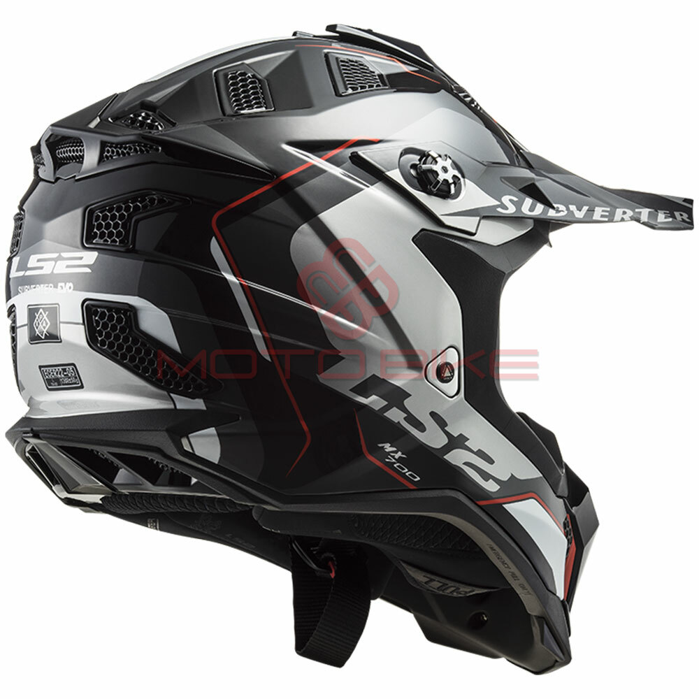 Kaciga ls2 cross mx700 subverter arched crno sivo titanium m