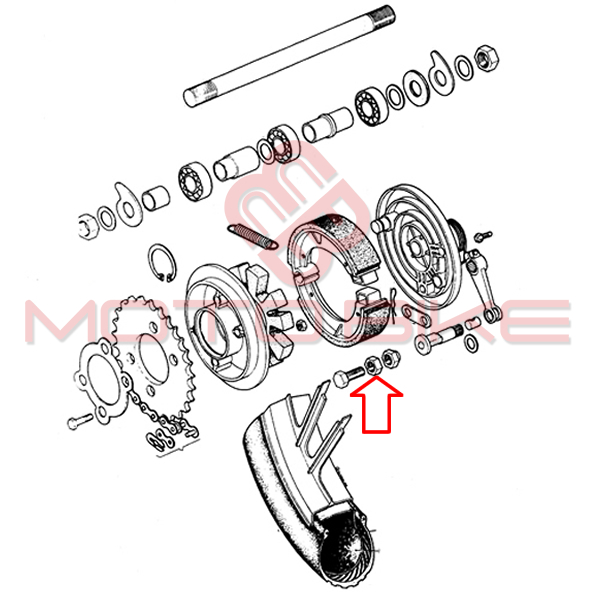 Matica srafa zadnjeg lancanika tomos bt m7x1 mm l10 mm