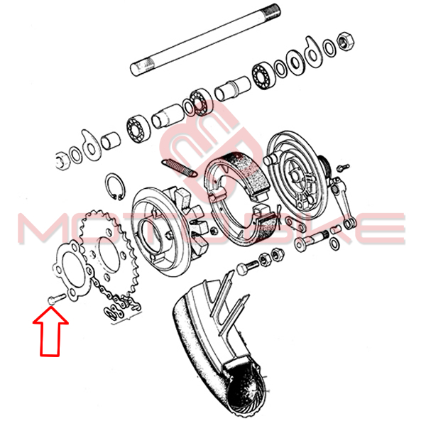 Sraf zadnjeg lancanika tomos bt50 e90 m7x40 mm