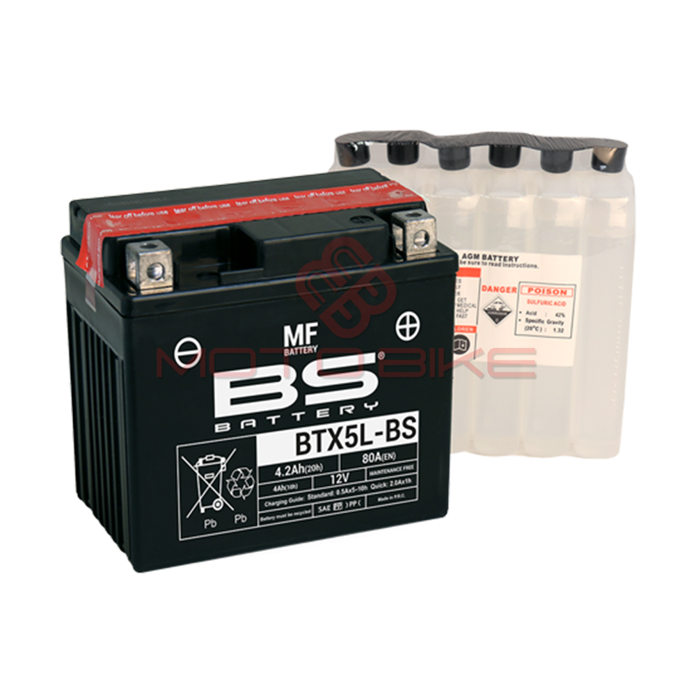 Akumulator bs 12v 4ah gel btx5l-bs desni plus (113x70x105) 70a