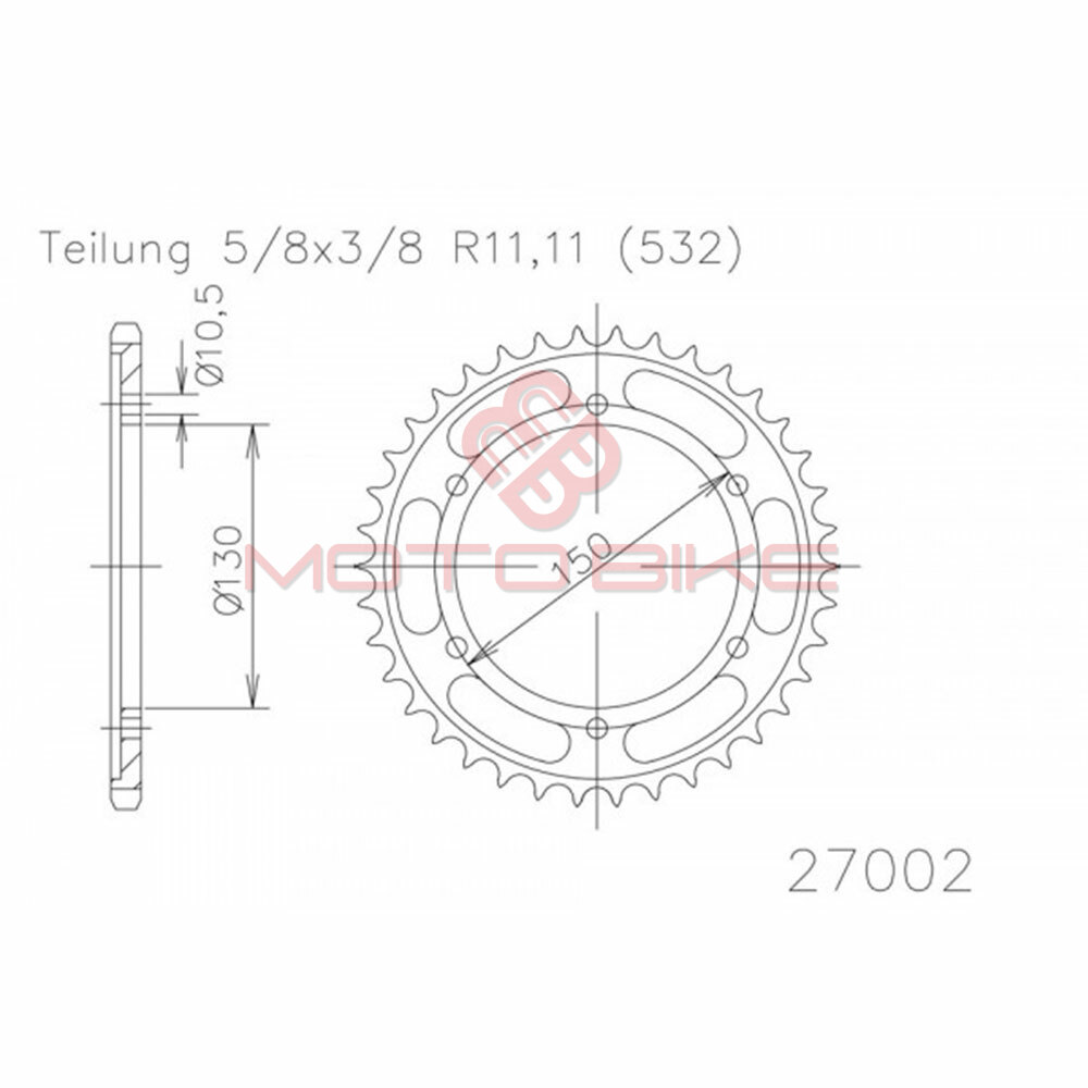 Lancanik zadnji esjot (50-27002-46) jtr866 (532)46 zuba