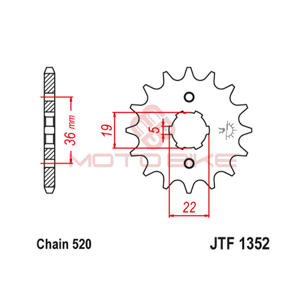 Lancanik prednji jt jtf1352-13 (520) 13 zuba