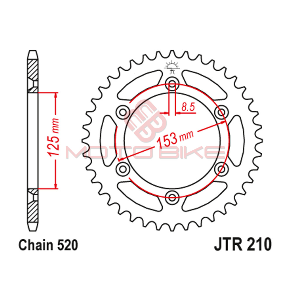 Lancanik zadnji  jtr210-50 (520)50 zuba