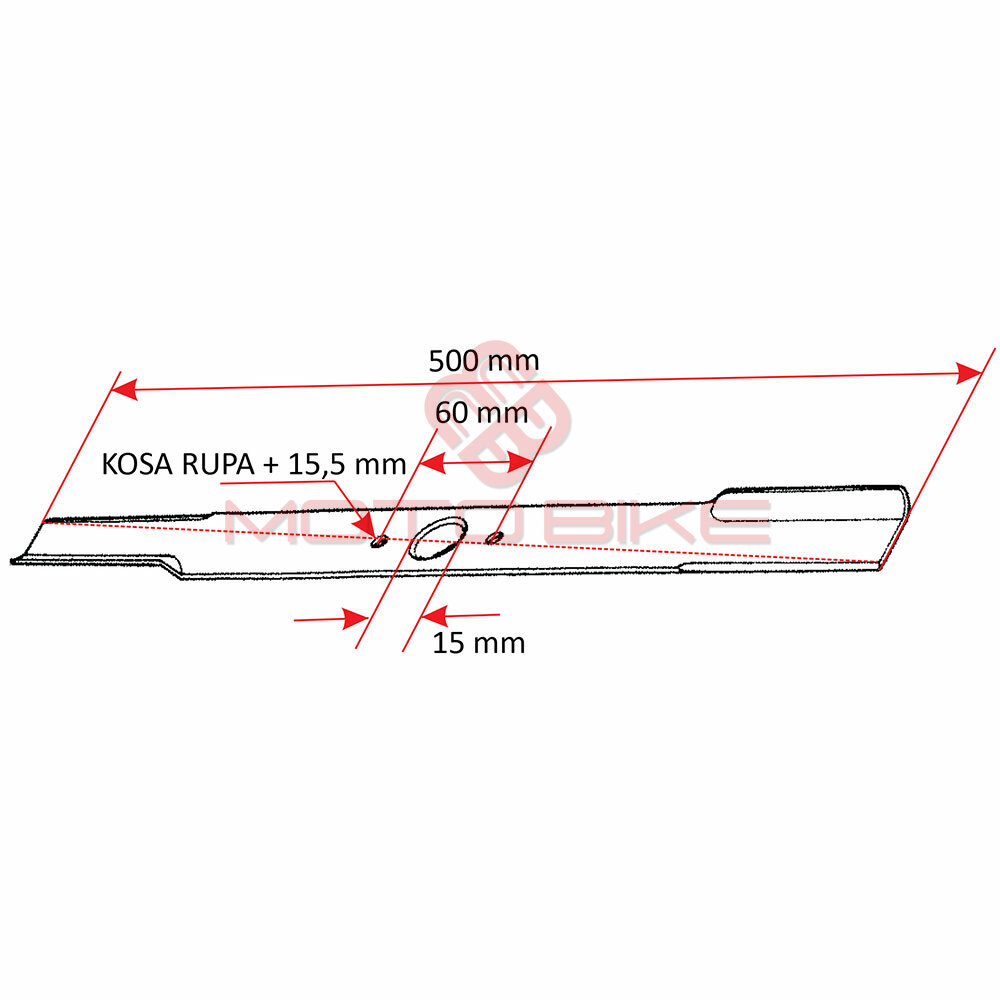 Noz kosacice l 505 mm fi 15 mm agm s 510 ngp thorp