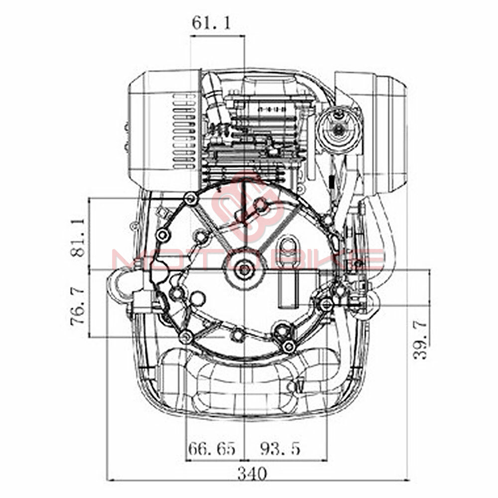 Motor kosacice zongshen 160cc ( 2,6 kw / 3,5 ks ) - radilica 22,2mm / 80mm