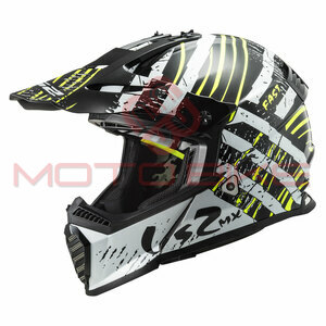 Kaciga LS2 Cross MX437 FAST VERVE crno bela XL