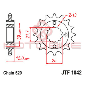 Lancanik prednji JT Kymco ATV  JTF1042-14 (520)14 zuba