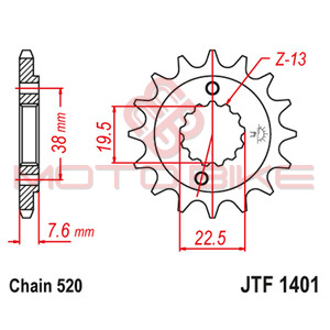 Lancanik prednji JT JTF1401-14 (520) 14 zuba